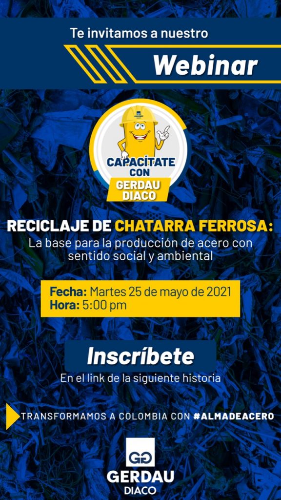 Banner de invitación a webinar sobre reciclaje de chatarra ferrosa