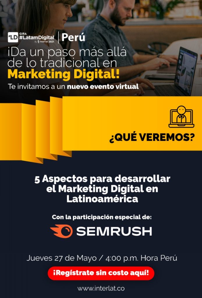 Banner de invitación a evento virtual sobre Marketing Digital